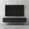 A modern television and media console mounted on a concrete wall. Produktbild-Vorschau