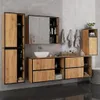 Badezimmer-Hängeschrank VAMI Craft Eiche, Schwarz 1 Tür 3 Produktbild-Vorschau 4