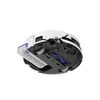 The underside of a white robot vacuum cleaner with its brushes and mop attachment visible, set against a white background. Produktbild-Vorschau