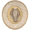 Luftiger Seegras-Strohhut mit Kunst-Ledergarnitur in beige Voir les images du produit