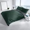 Baumwolle Bettwäsche Set 135x200 cm Feinbiber Dunkelgrün Produktbild-Vorschau 2