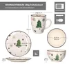 18pcs Set petit déjeuner Sapin de Noël Faïence 6 personnes Voir les images du produit 5