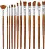 H&S Pinselset Acrylfarben Aquarell und Ölfarben - 12er Set Produktbild-Vorschau 1