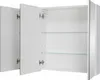 An open white cabinet with glass shelves. Podgląd zdjęcia produktu