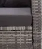 Close-up view of the side and seat cushion of a grey rattan sofa. Náhľad obrázku produktu