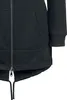 Close-up view of the lower part of a black hooded jacket. Náhľad obrázku produktu