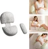 Collage of a pregnancy pillow and pregnant women using it. Produktbild-Vorschau
