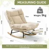 Fauteuil à bascule en velours côtelé (beige) avec dossier Voir les images du produit 2