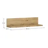 A wooden shelf with dimensions indicated by measurement lines and text. Náhľad obrázku produktu