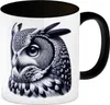 Schwarze Eule Kaffeebecher in schwarz Produktbild-Vorschau 1