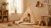 Namiot tipi dla dzieci wigwam domek do zabawy beżowy Podgląd zdjęcia produktu 2