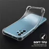 A clear protective phone case is shown on a black background, highlighting its design and material. Produktbild-Vorschau