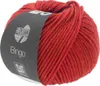 A ball of red yarn with a label. Produktbild-Vorschau