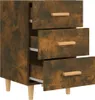 vidaXL Nočný stolík Smoked Oak 40x40x66 cm odvodený výrobok Náhľad obrázku produktu 6