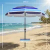 Outsunny Sonnenschirm Strand Ø198 cm UV30+ Strandschirm mit Produktbild-Vorschau 3