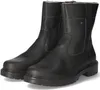 A pair of black leather boots on a white background. Voir les images du produit