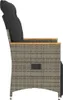vidaXL Fauteuil de jardin Réglable avec coussin Gris Poly Voir les images du produit 5