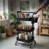 Carrello Relaxdays, 3 ripiani, carrello multiuso, per Anteprima dell’immagine prodotto 5