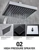 Uhlový sprchový systém s dažďovou hlavicou 20*20 cm, Náhľad obrázku produktu 2