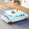 okwish Hochglanz-LED-Couchtisch Quadratischer Couchtisch Produktbild-Vorschau 4