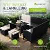 Juskys Polyrattan Lounge Manacor - Sofa, stolik, stołek i Podgląd zdjęcia produktu 2