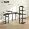 L-förmiger Computertisch schwarz, 137x140x139,5 cm, 6 Produktbild-Vorschau 3