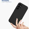 A hand holding a black phone case against a white background. Produktbild-Vorschau