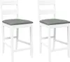 Two white bar stools with gray cushions are shown against a white background. Náhľad obrázku produktu