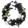Weihnachtskranz mit LED Schwarz 60 cm PVC Produktbild-Vorschau 3