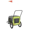 vidaXL Rimorchio per bicicletta cani verde e grigio Tessuto Anteprima dell’immagine prodotto 8