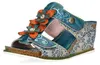 Laura Vita Damen Pantolette Keilabsatz Niete Ornament HACEO Produktbild-Vorschau 6