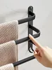 PolkaHome® Handtuchhalter Wandmontage - 80 cm Schwarz, 3 Produktbild-Vorschau 4