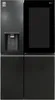 A black LG refrigerator with a large screen on the right door. Produktbild-Vorschau