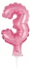 Decorazione per torta mini palloncini in foil rosa numero 3 Anteprima dell’immagine prodotto 1