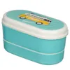 Gestapelte Bento Box Lunchbox mit Gabel & Löffel - Produktbild-Vorschau 4