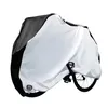 A bicycle covered by a black and white protective cover, shown against a white background. Náhľad obrázku produktu