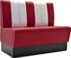 A red and white diner-style booth against a white background. Produktbild-Vorschau