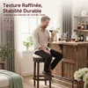 Tabouret de Bar Bois Pivotant Rembourré, Rétro Tabouret Voir les images du produit 5