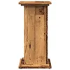 A wooden pedestal stand with a rustic, reclaimed wood appearance, shown against a white background. Voir les images du produit