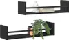 vidaXL Mensola a muro con ripiano 2 pezzi look rovere nero Anteprima dell’immagine prodotto 3
