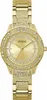A close-up studio shot of a gold-colored Guess watch with crystal embellishments. Podgląd zdjęcia produktu
