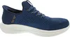 A side view of a blue Skechers slip-on shoe. Anteprima dell’immagine prodotto