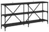 Konsola Czarny Dąb 160 x 30 x 75 cm Materiał drewnopochodny Podgląd zdjęcia produktu 1