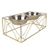 Clayre & Eef Krippenhund 2x500 ml Goldfarbig Metall Knochen Produktbild-Vorschau 2