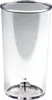 A close-up studio shot of a clear plastic beaker with a silver component at the bottom. Produktbild-Vorschau