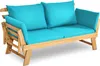 GOPLUS Gartenbank Holz, Gartensofa mit Liegefunktion, 2-3 Produktbild-Vorschau 1