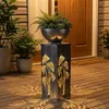 LED Solarlampe, Pflanzschale, Blumendekor, silber-antik, H Produktbild-Vorschau 4