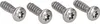 Four silver screws with star-shaped heads are laid out on a white background. Produktbild-Vorschau