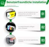 An instructional graphic showing how to install printer ink cartridges. Produktbild-Vorschau