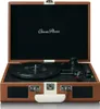 A vintage-style record player is shown open, with the lid up. Produktbild-Vorschau